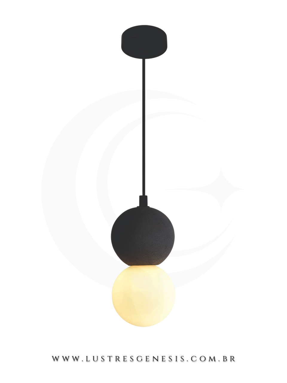 Pendente Moderno Metal Concreto Sindora DCD02613 Preto 10x20cm G9, Bancada Area Gourmet, Lavabo, Cabeceira de Cama, Banheiro